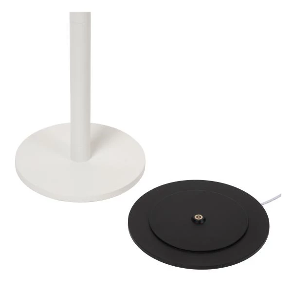 Lucide ANTRIM - Lampadaire / lampe de lecture Rechargeable Intérieur/Extérieur - Batterie/Piles - LED Dim. - 2x2,2W 2700K - IP54 - Avec station de charge sans fil - Blanc - détail 5
